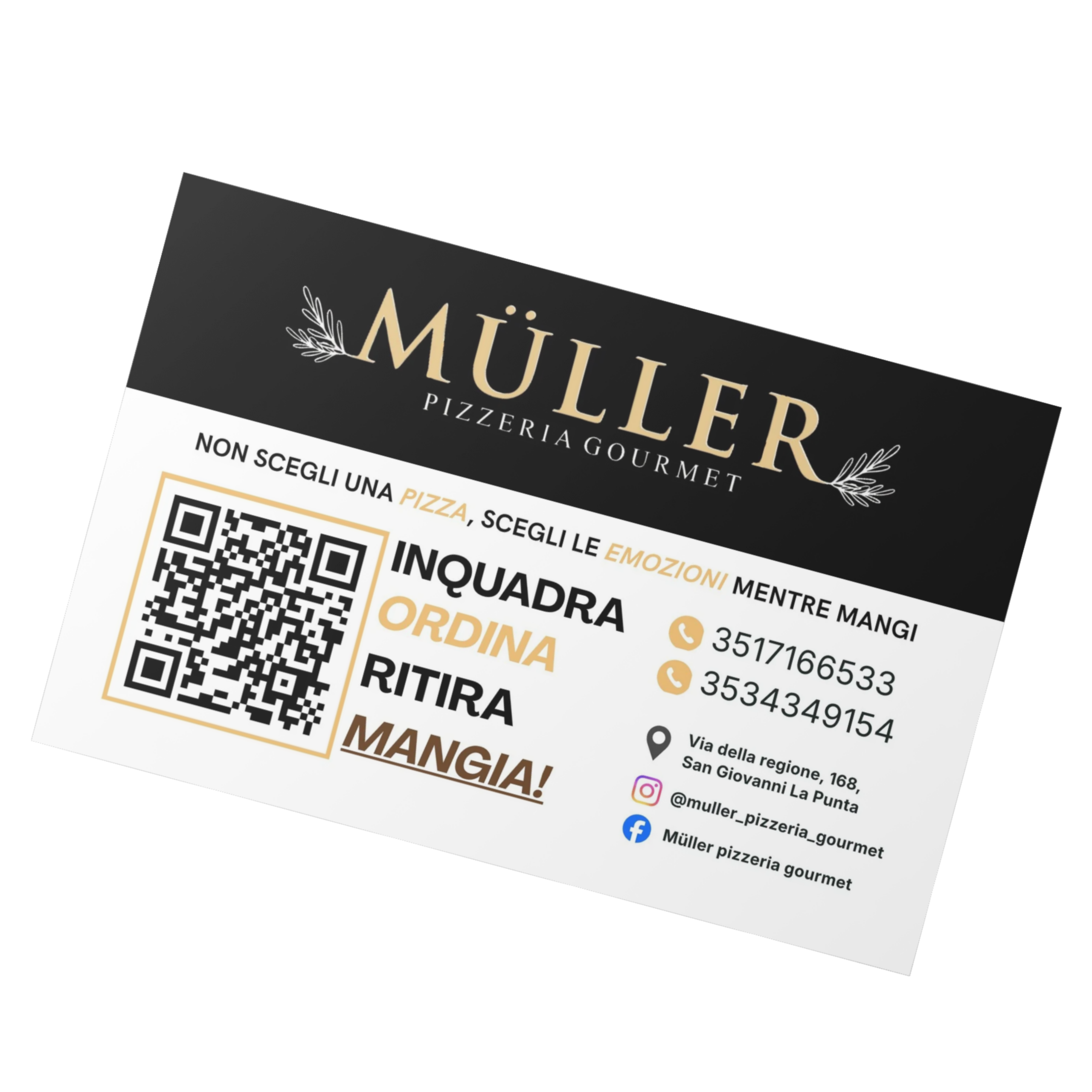 muller bigliettino da visita con QR Code