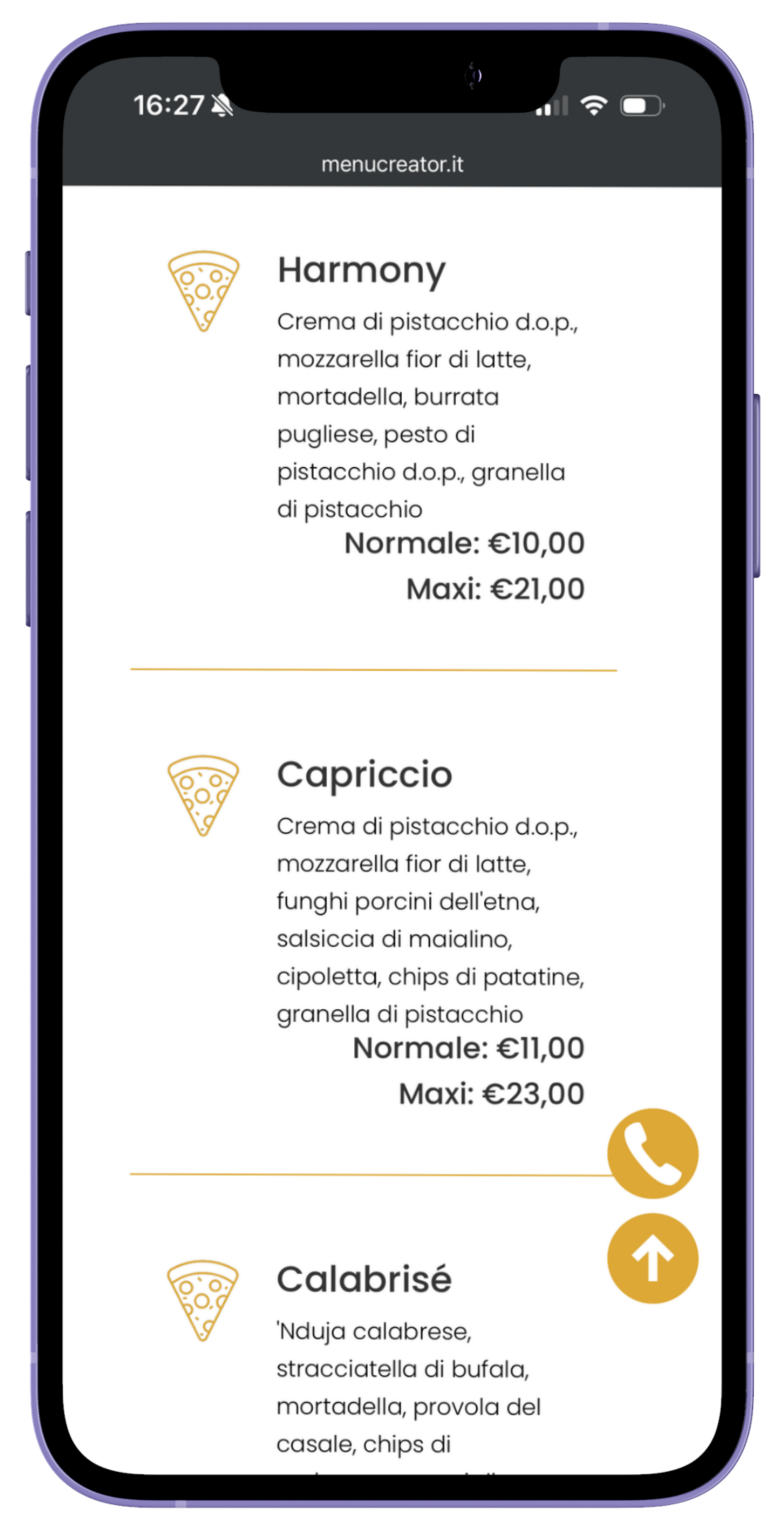 menù digitali per pizzerie a catania