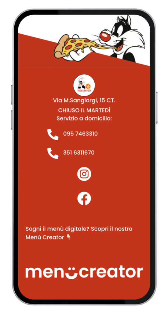 Menù digitale di Voglia di Pizza